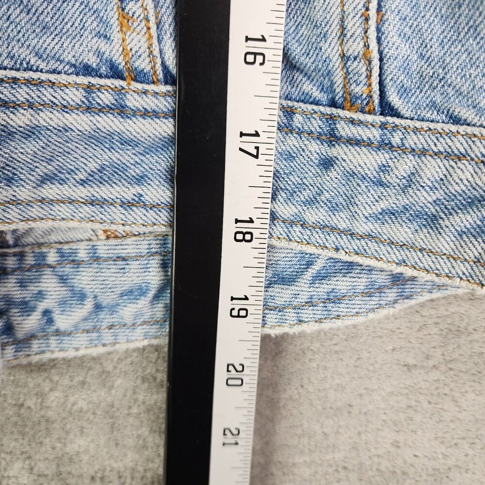 Womens Cache Studded Blue Denim Jean Jacket Button Up Long Sleeve Cotton Size L - Picture 7 of 8